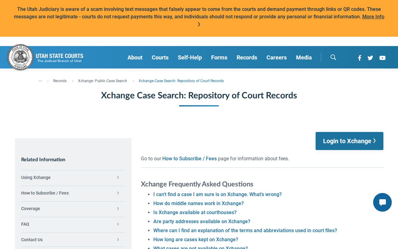 Xchange result and privacy limits for Wasatch County searches