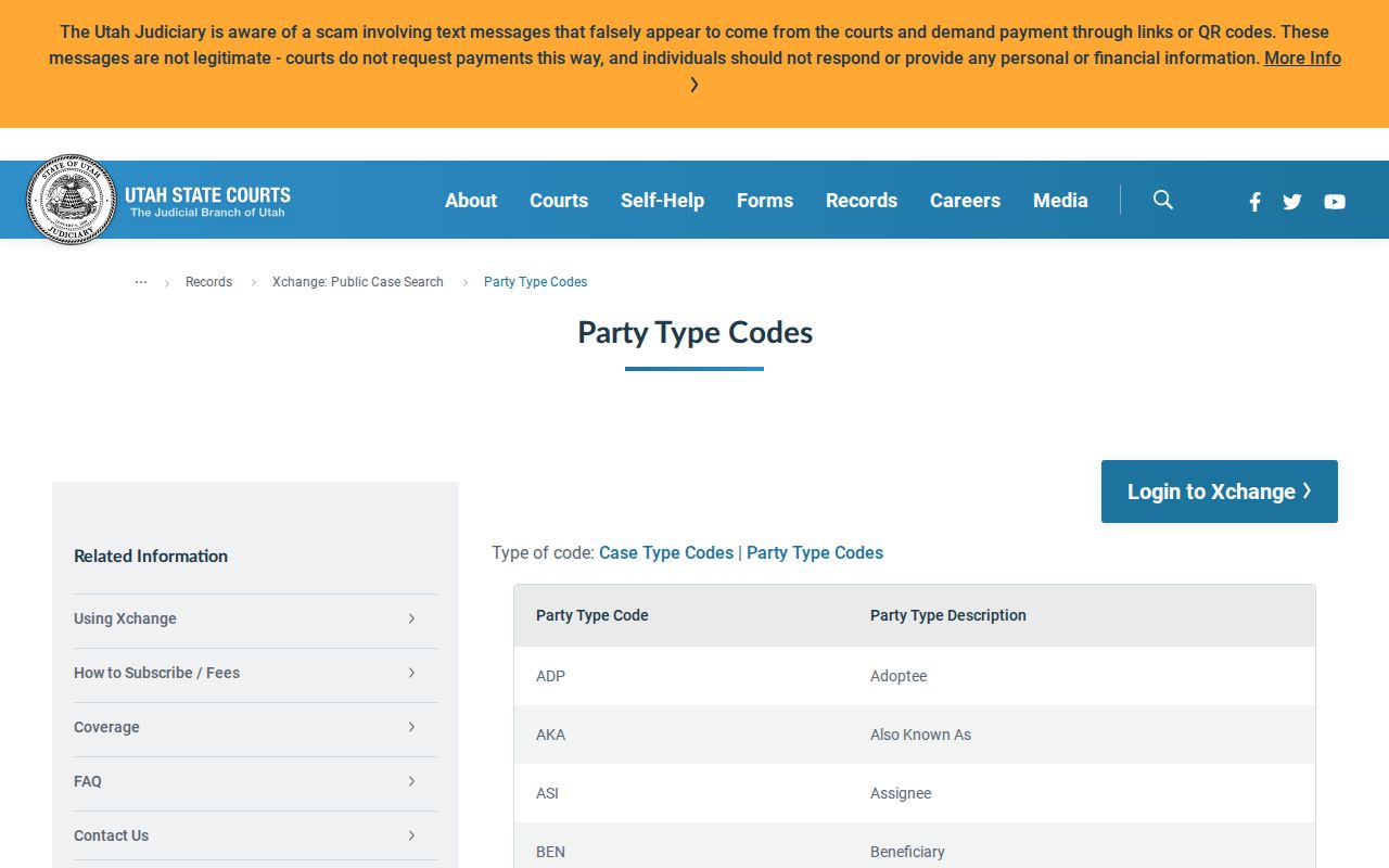 Wasatch County criminal docket party codes