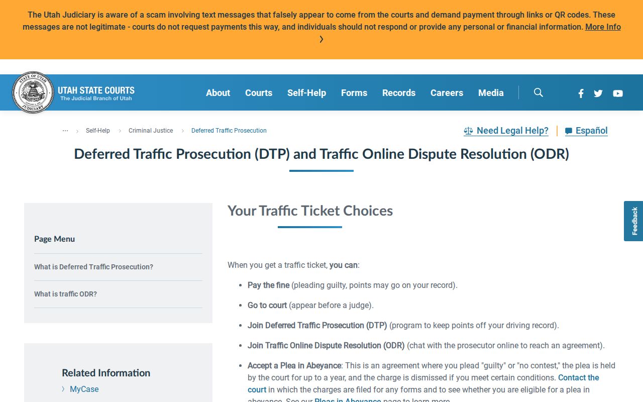 Wasatch County deferred traffic prosecution steps